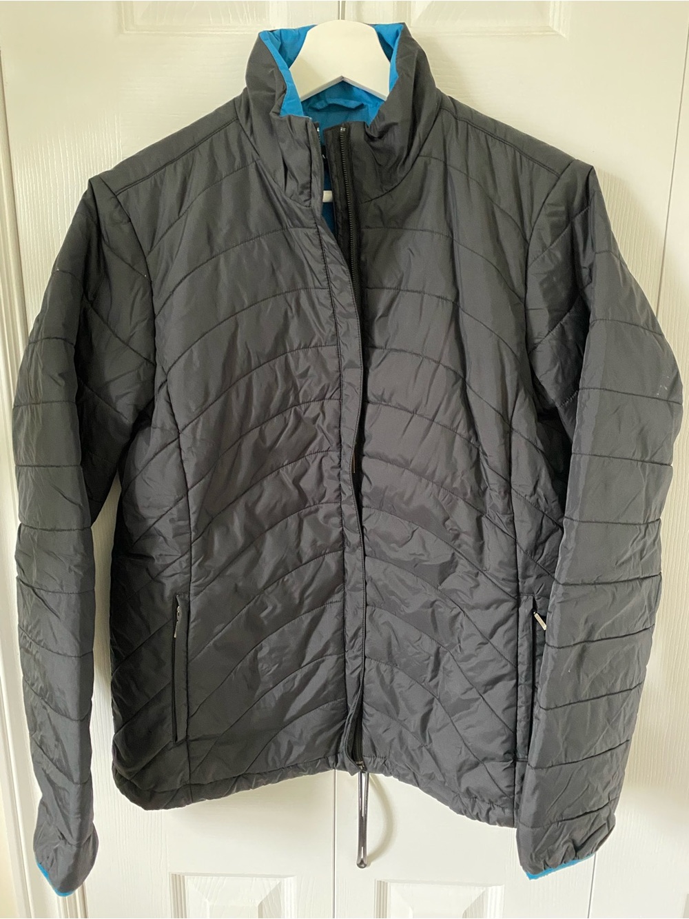 Lands' End Black Quilted Puffer Coat Polyester Fibrefill Size M 10-12